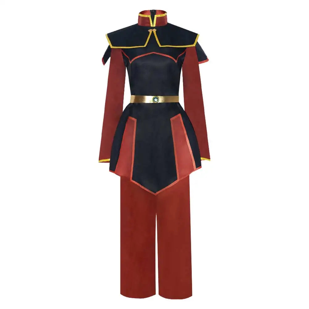 Adult Fantasy Azula Cosplay Costume Cartoon Avatar: Last Cosplay Airbender Shawl Belt Suit Outfits Halloween Party Women Clothes