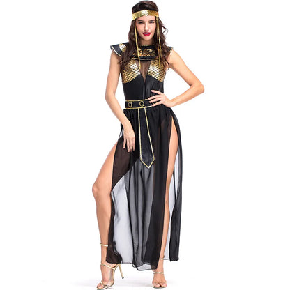 Adult Halloween Queen Cleopatra Costumes Women Sexy Egyptian Greek Goddess Dress Suit Ancient Egyptian Pharaoh Cosplay Clothing