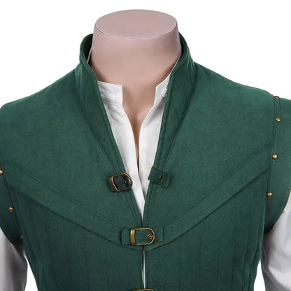 Adult Flynn Cosplay Costume Full Set with Green Vest and Accessories