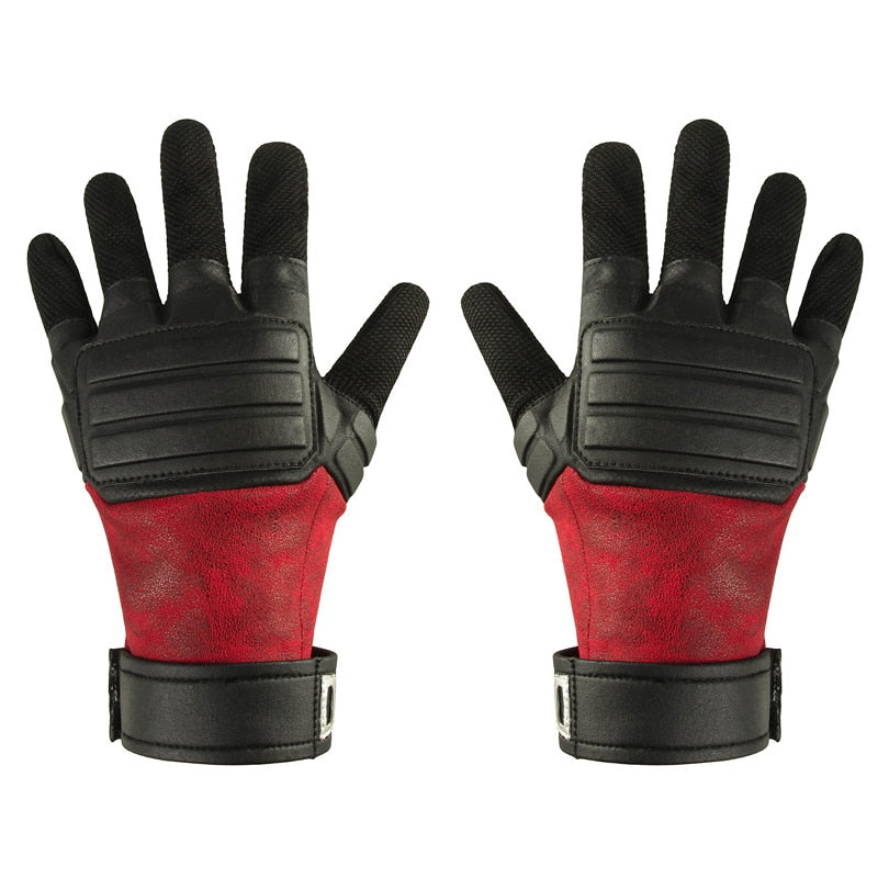 Adult Men Halloween Carnival Dead Soldier Costume Accessories Wade Cosplay Gloves Faux Leather Cycling Handwear