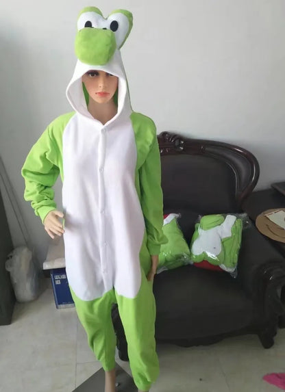 Adult Onesies Pajamas Cartoon Pyjama Kigurumi Yoshi Cosplay Costumes Sleepsuit Animal Sleepwear pijama masculino