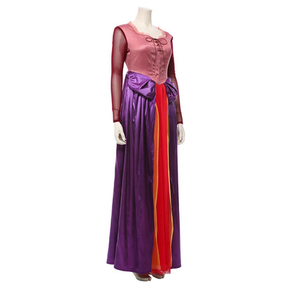 Sarah Sanderson Costume for Women Long Purple Dress Halloween Party Cosplay Outfit