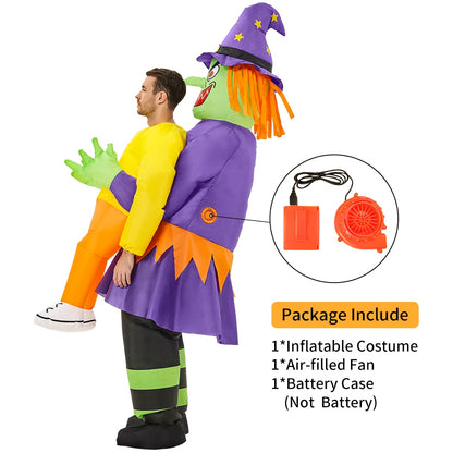 Adult Scary Ghost Evil Witch Inflatable Costume Purim Halloween Anime Cosplay Costumes Role Play Carnival Party Dress Suits