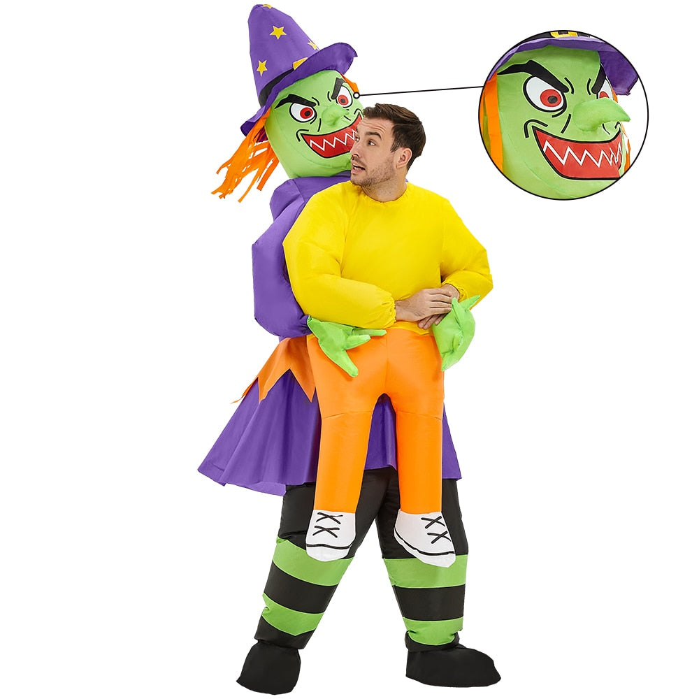 Adult Scary Ghost Evil Witch Inflatable Costume Purim Halloween Anime Cosplay Costumes Role Play Carnival Party Dress Suits