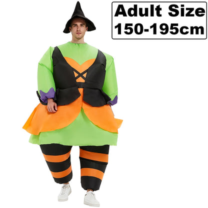 Adult Scary Ghost Evil Witch Inflatable Costume Purim Halloween Anime Cosplay Costumes Role Play Carnival Party Dress Suits