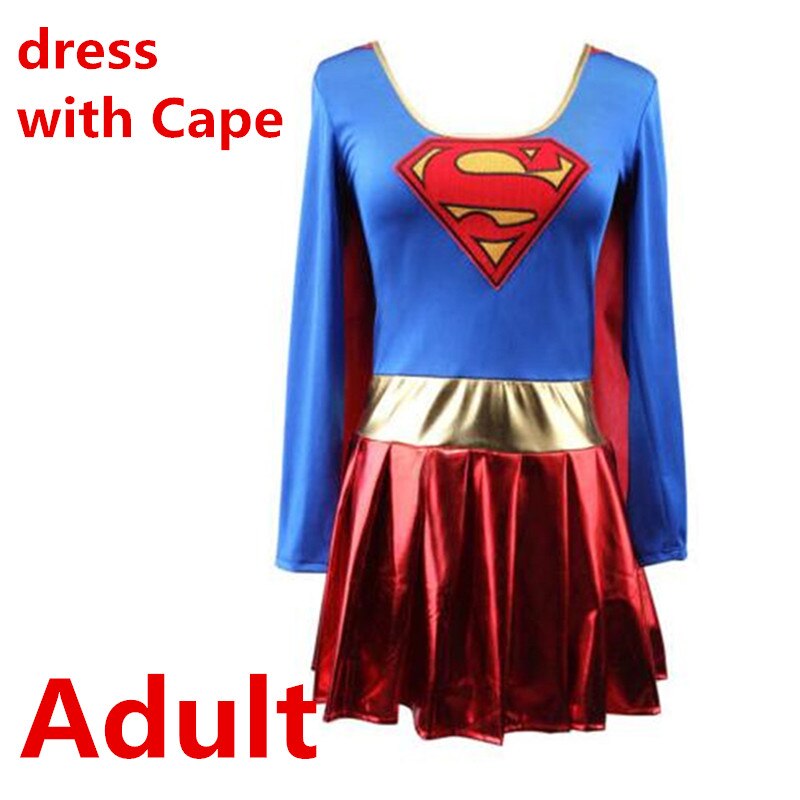 Adult Super Dress Woman Cosplay Costumes Super Girls Dress Shoe Covers Suit Superhero Woman Super Hero  Kids Halloween