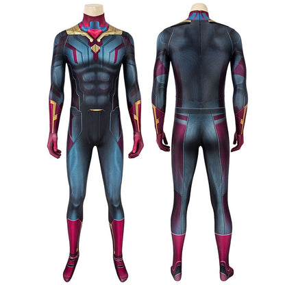 Adult Superheroes Infinity War Vision Jumpsuit Cosplay Costume Halloween Masquerade Cool Bodysuit