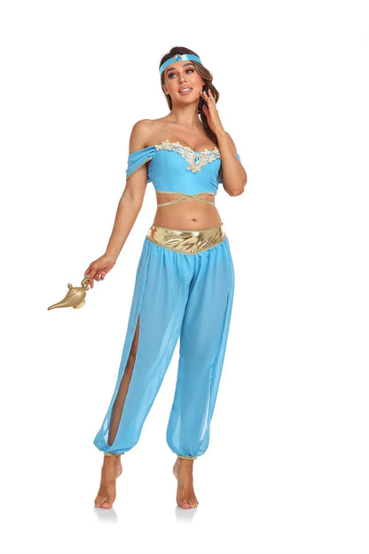 Adult Women Aladin and The Magic Lamp Jasmine Princess Halloween Cosplay Costume