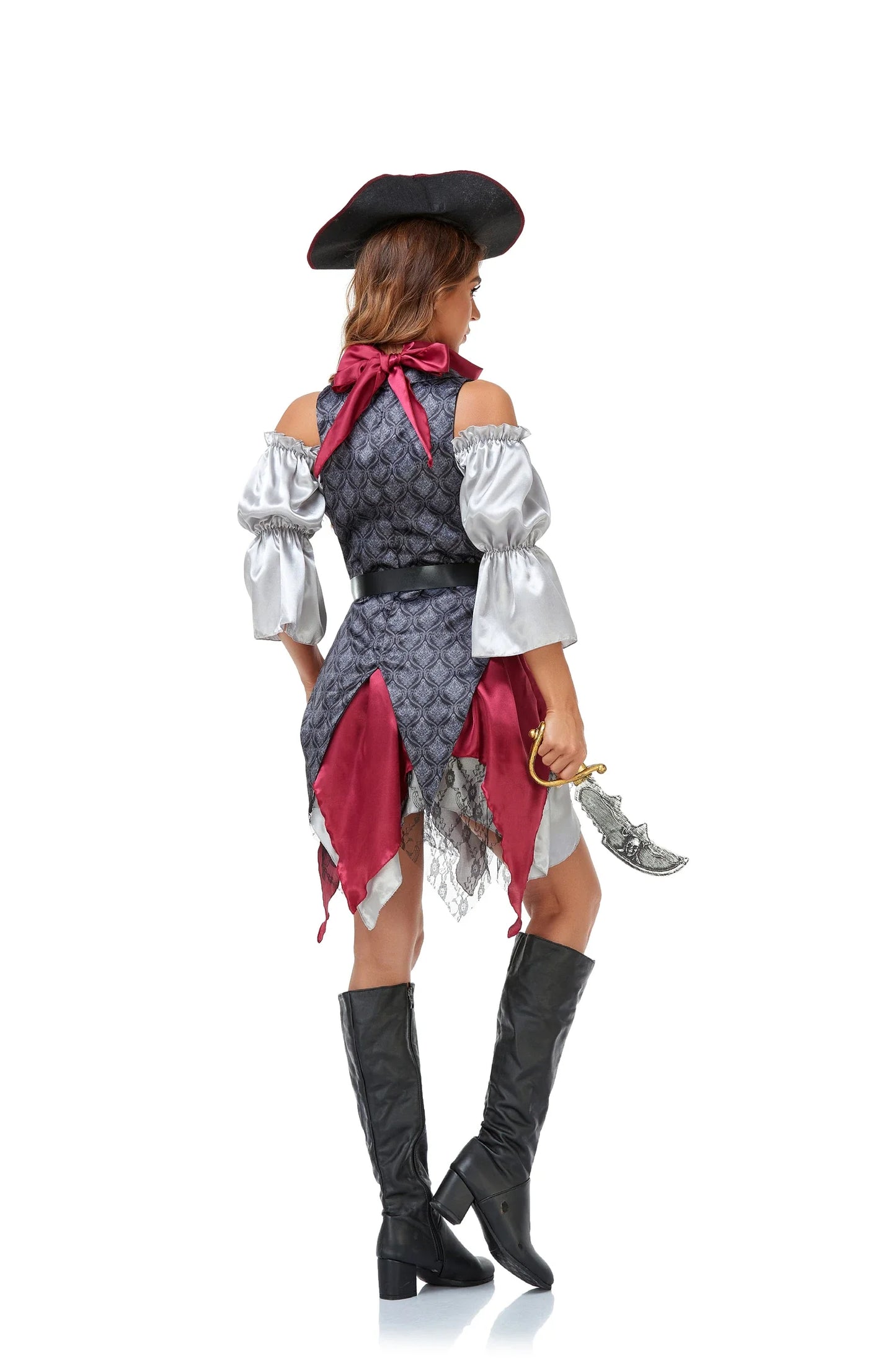 Adult Women's Pirate Captain Cosplay Costume Caribbean Halloween Dress