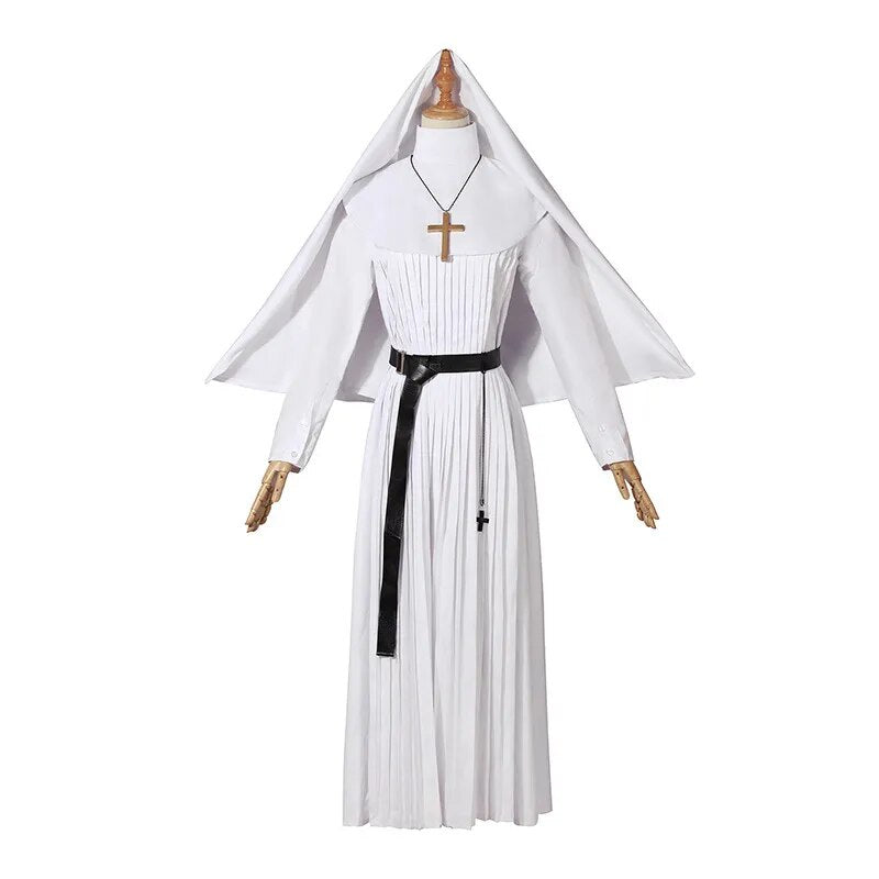 Adult Women The Nun Halloween Cosplay Costume Sister Irene Black White Cosplay Clothing