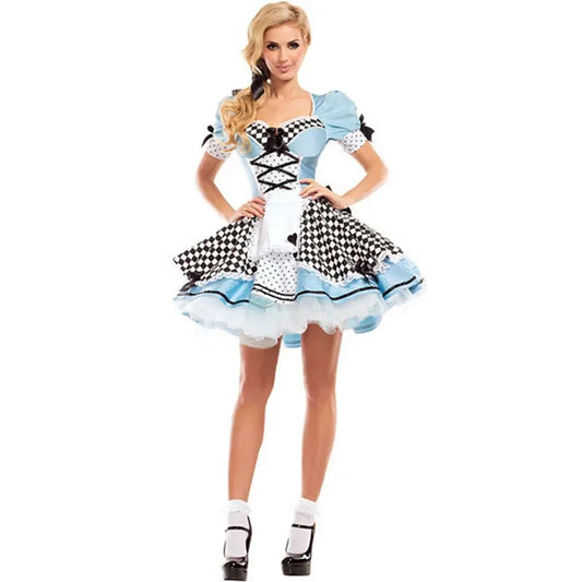 Adult Alice in Wonderland Costume Women's Halloween Cosplay Dress Party Outfit