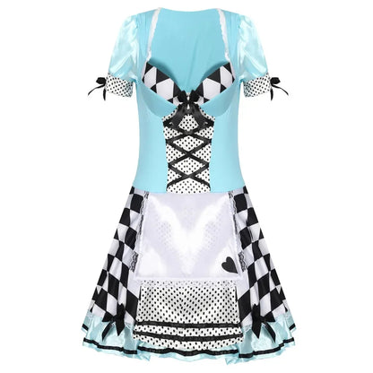 Adult Alice in Wonderland Costume Women's Halloween Cosplay Dress Party Outfit