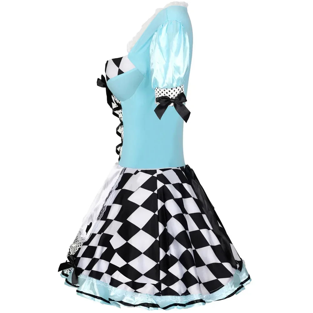 Adult Alice in Wonderland Costume Women's Halloween Cosplay Dress Party Outfit