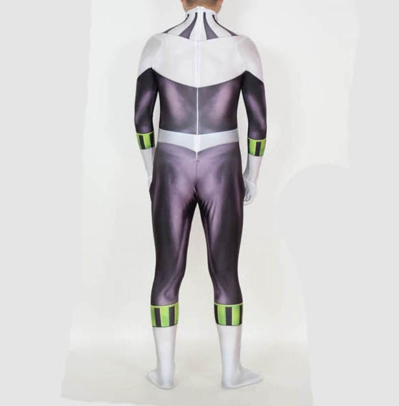 Adults Kids Danny Phantom Cosplay Costume Printed Superhero Halloween Bodysuit Zentai Suits