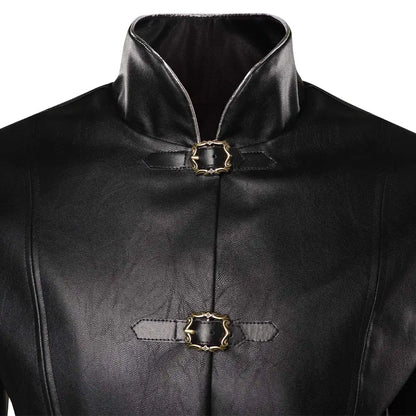 Aemond Black Leather Jacket Coat Fantasy Cosplay Costume for Men Role Play and Halloween