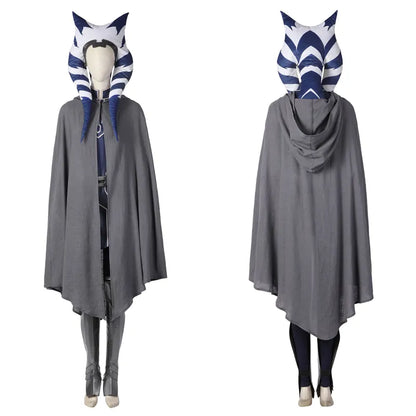 Ahsoka Tano Cosplay Costume Halloween The Clone Wars Superhero Woman Outfit Fancy Party Suit For Adult Hat