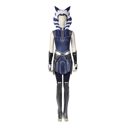 Ahsoka Tano Cosplay Costume Halloween The Clone Wars Superhero Woman Outfit Fancy Party Suit For Adult Hat