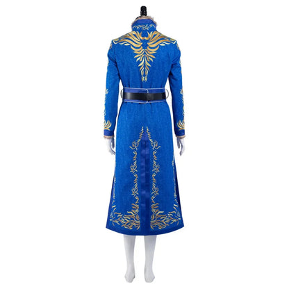 Alina Starkov Cosplay Costume Shadow Cos Bone Role Play Outfit Women Blue Dress Long Coat Belt Full Set Halloween Carnival Suit