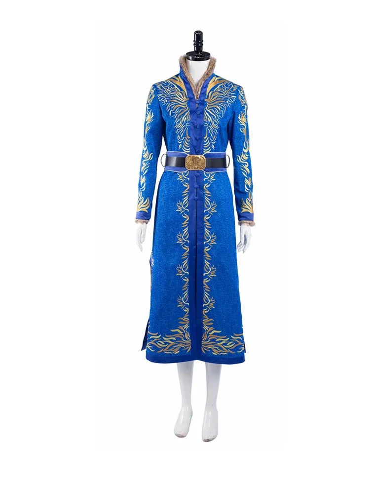 Alina Starkov Cosplay Costume Shadow Cos Bone Role Play Outfit Women Blue Dress Long Coat Belt Full Set Halloween Carnival Suit