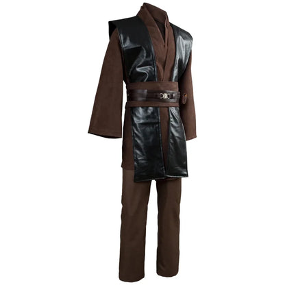 Anakin Skywalker Cosplay Costume Brown No Clock Costume Suit Halloween Carnival Cosplay Costumes for Adult Men