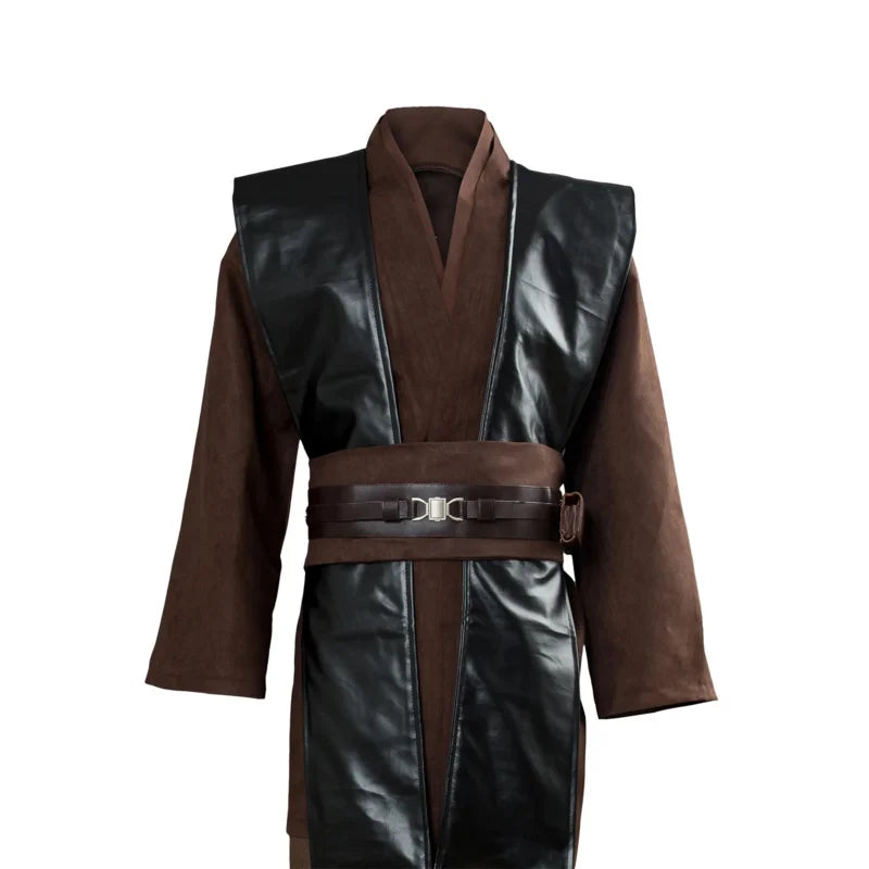 Anakin Skywalker Cosplay Costume Brown No Clock Costume Suit Halloween Carnival Cosplay Costumes for Adult Men