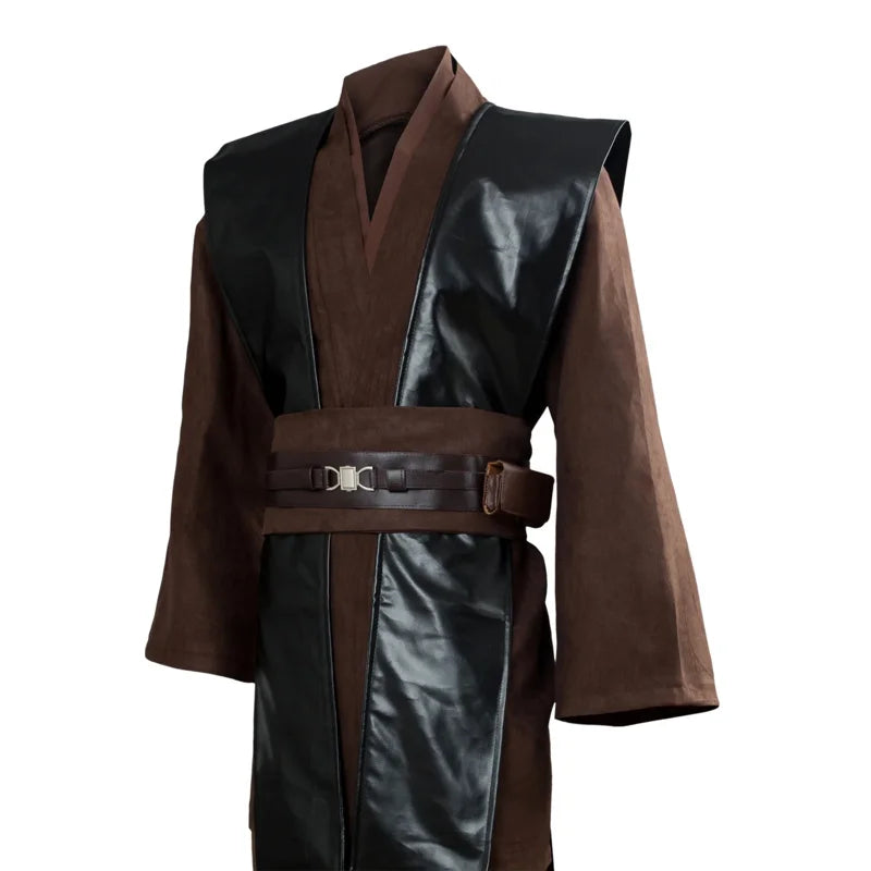 Anakin Skywalker Cosplay Costume Brown No Clock Costume Suit Halloween Carnival Cosplay Costumes for Adult Men