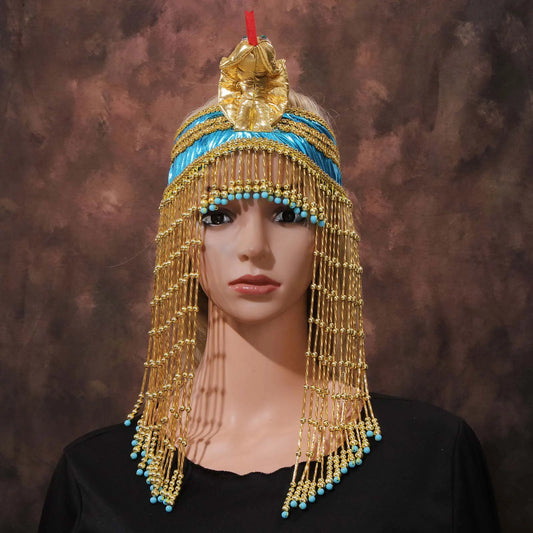 Egyptian Cleopatra Headpiece Women Halloween Costume Accessory Snake Headdress Queen Crown