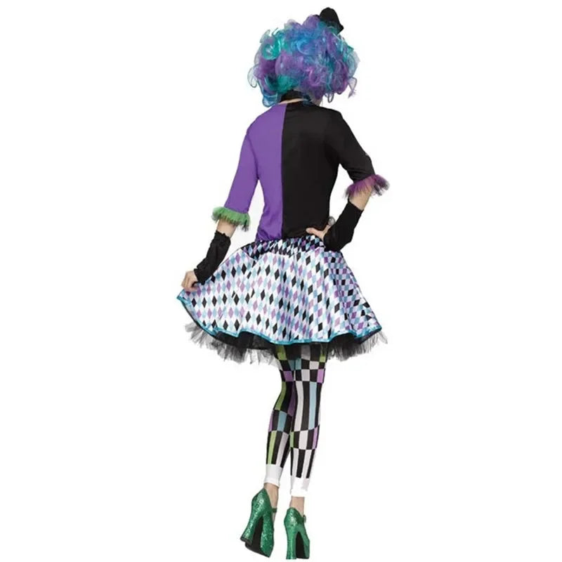 Anime Alice In Wonderland Clown Mad Hatter Maid Costume Halloween Carnival Party Magician Lolita Cosplay Dress