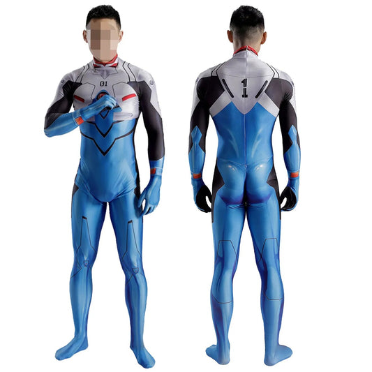 Anime Costume Cosplay Ikari Shinji  Zentai Bodysuit Spandex  Superhero Boys Halloween Costume Adult Kids