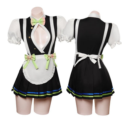 Anime Demon Slayer Kanroji Mitsuri Cosplay Costume Girls Gothic Lolita Maid Dress Maid Costume Girls Outfits Halloween Costume