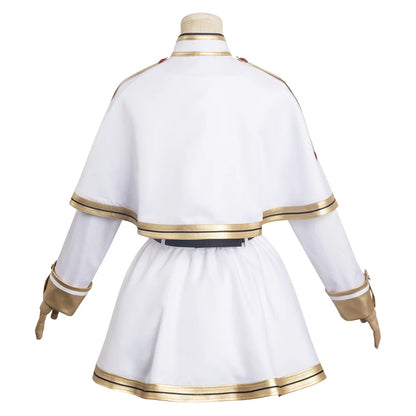 Anime Frieren Beyond Journey‘s End Frieren Cosplay Costume Women White Cape Dress Belt Outfits Halloween Carnival Party Suit