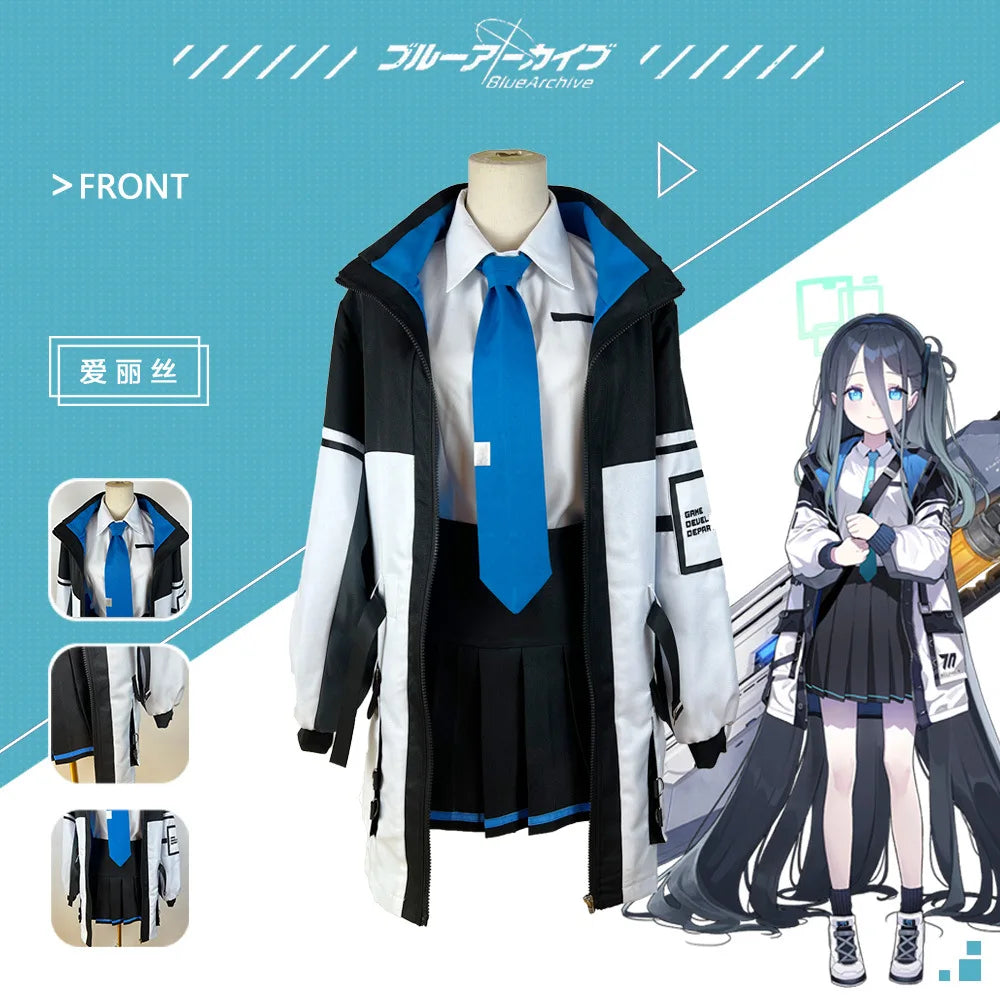 Anime Game Blue Archive Tenndou Arisu Cosplay Costume Work Clothes Hooded Coat JK Uniform Man Woman Halloween Carnival Suit