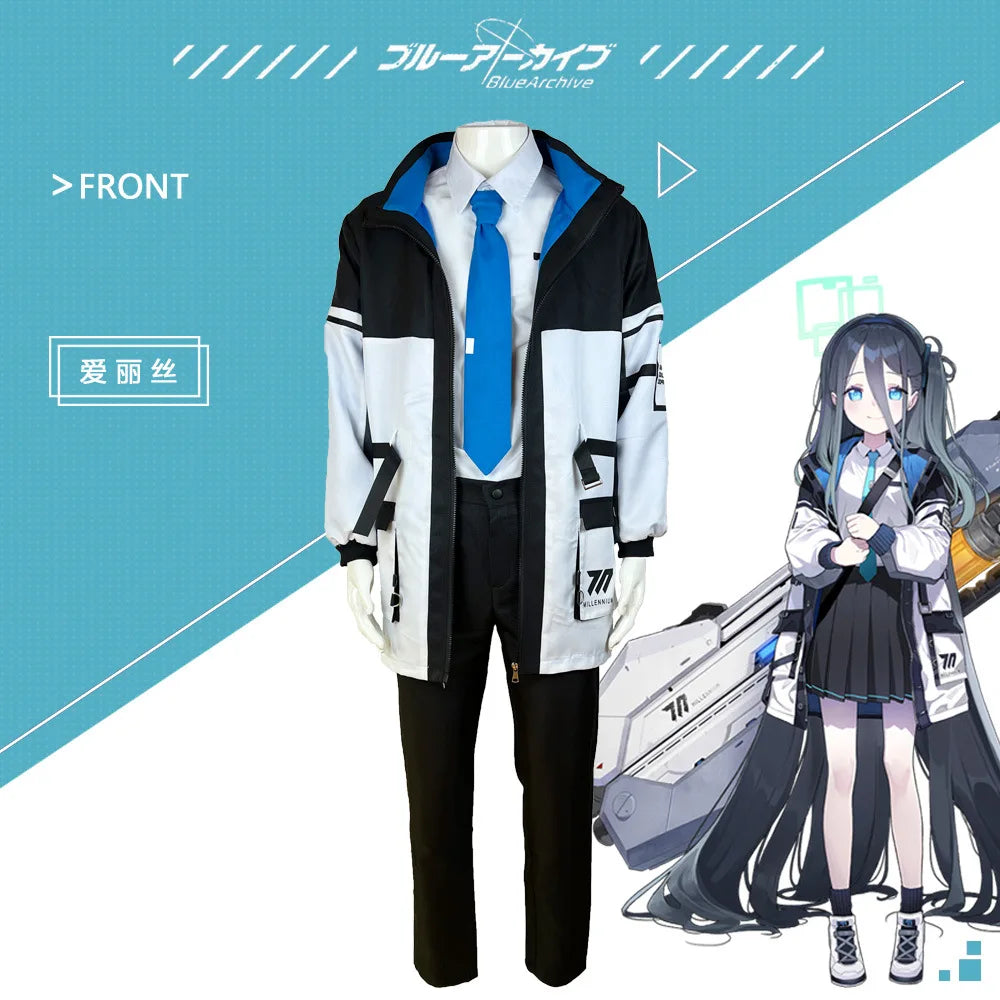 Anime Game Blue Archive Tenndou Arisu Cosplay Costume Work Clothes Hooded Coat JK Uniform Man Woman Halloween Carnival Suit