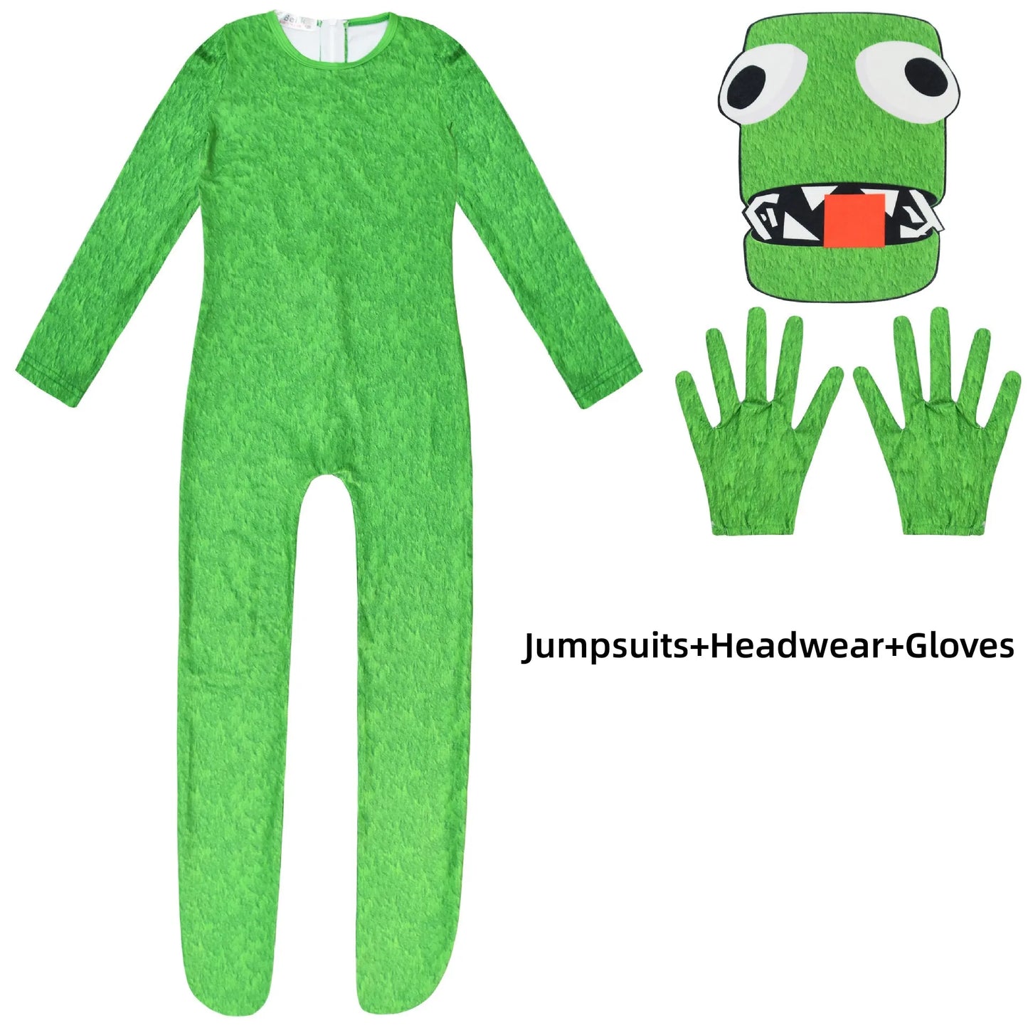 Anime Game Rainbow Friend Cosplay Costume Green Monster Jumpsuits Children Boy Girl Kawaii Halloween Birthday Party Suit