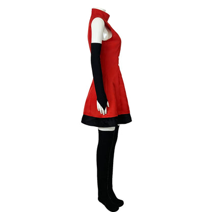 Anime Hazbin for Game Fans Hotel Charlie Cosplay Halloween Costume Adult Women Turtleneck Red Dress Sexy Sleeveless Daily Skirt