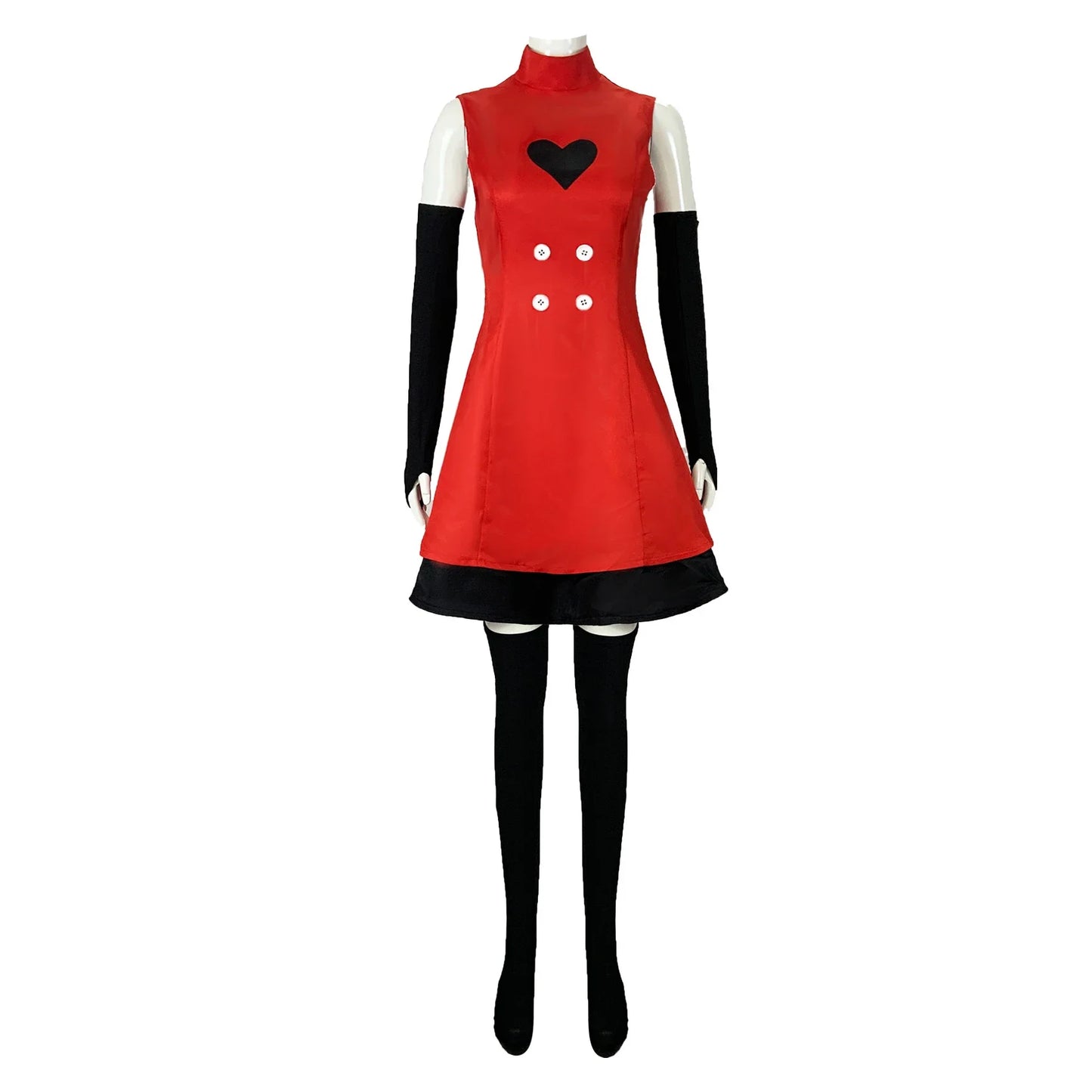 Anime Hazbin for Game Fans Hotel Charlie Cosplay Halloween Costume Adult Women Turtleneck Red Dress Sexy Sleeveless Daily Skirt