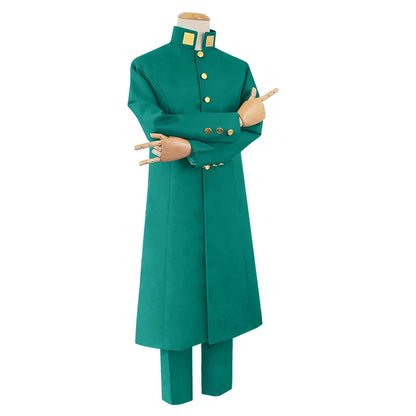 Anime JoJo's Bizarre Adventure Cosplay Noriaki Kakyoin Costumes Green Trench Pants Full Set Halloween Carnival Party Uniform