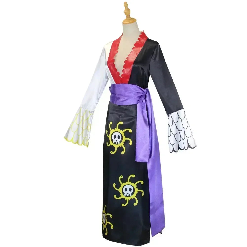 Boa Hancock Cosplay Costume Women Sexy Tops Skirt  Cape Earrings Suit Halloween Carnival Party Role Play Clothes