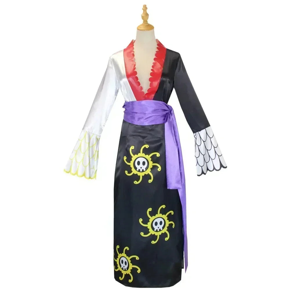 Boa Hancock Cosplay Costume Women Sexy Tops Skirt  Cape Earrings Suit Halloween Carnival Party Role Play Clothes