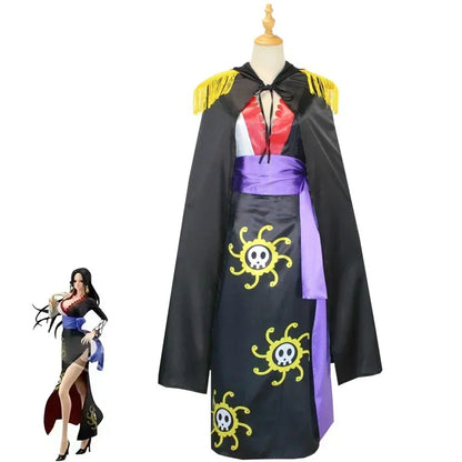 Boa Hancock Cosplay Costume Women Sexy Tops Skirt  Cape Earrings Suit Halloween Carnival Party Role Play Clothes