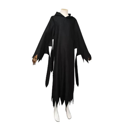 Anime Scream 6 Demon Ghosts Costume Black Hoodies Cloak Zombie Horror Death Killer Grim Cosplay Suit Long Cape Halloween Dress