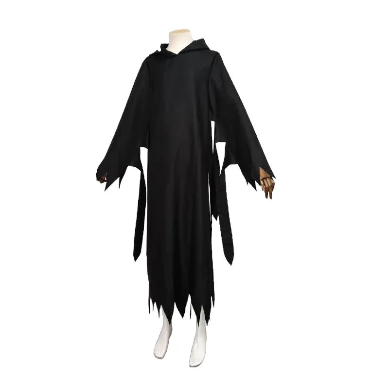 Anime Scream 6 Demon Ghosts Costume Black Hoodies Cloak Zombie Horror Death Killer Grim Cosplay Suit Long Cape Halloween Dress