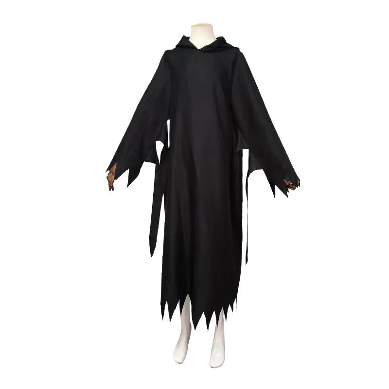 Anime Scream 6 Demon Ghosts Costume Black Hoodies Cloak Zombie Horror Death Killer Grim Cosplay Suit Long Cape Halloween Dress