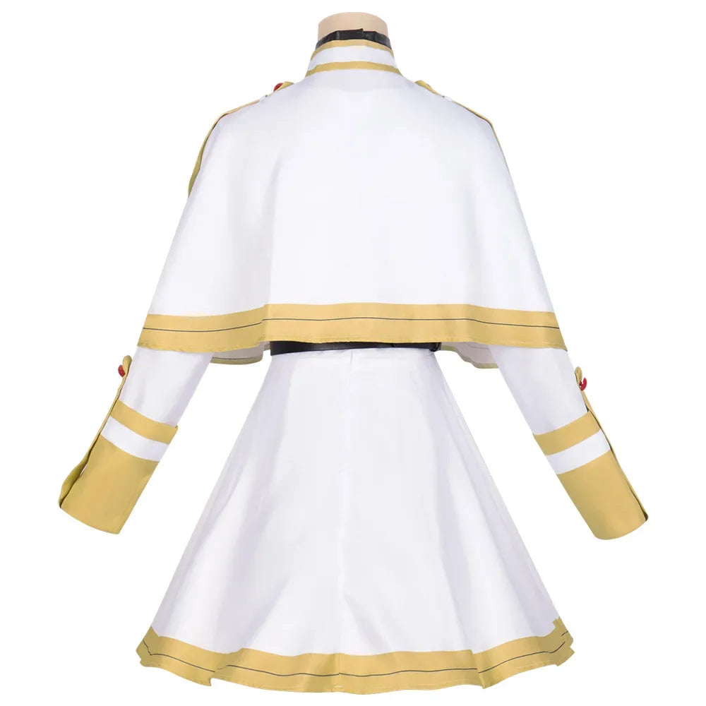 Anime Cosplay Costume Women Retro Magician Dress With Cape Elf Ear Socks Halloween Carnival Performese Clothes