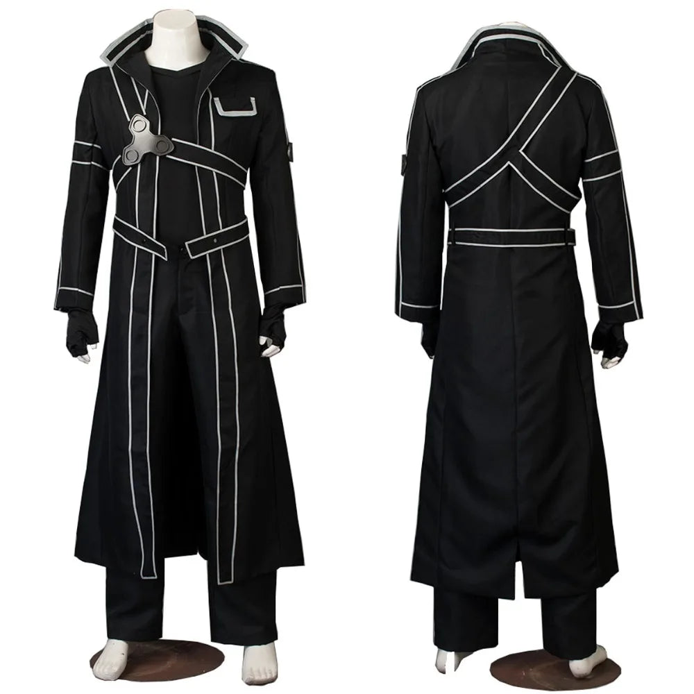 Anime Sword Art Online Cosplay Costume Kirito Kazuto Kirigaya Jacket Shirt Pants Any Size Outfit Custom Made