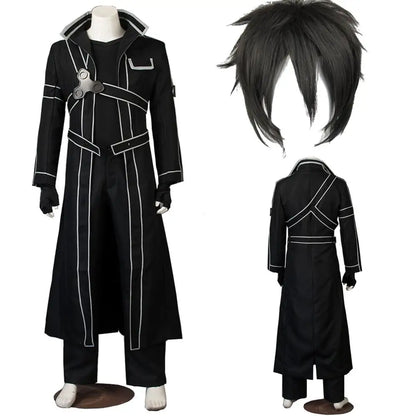 Anime Sword Art Online Cosplay Costume Kirito Kazuto Kirigaya Jacket Shirt Pants Any Size Outfit Custom Made