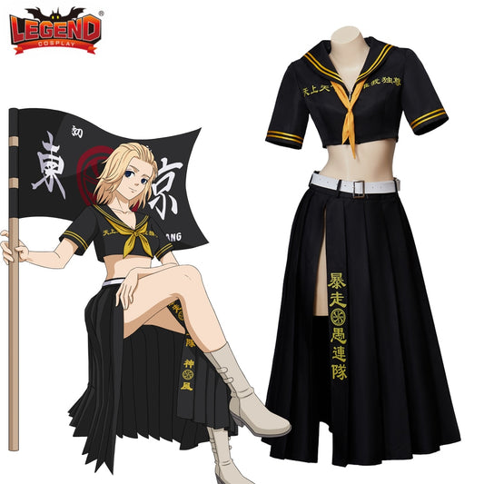 Anime Tokyo Revengers Cosplay Costume Women Dress JK Uniform Sailor Dress Halloween Girl School Uniform Cosplay Outfits