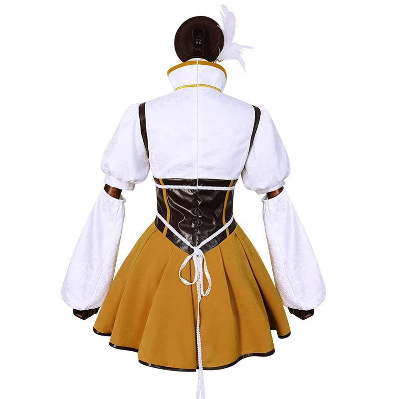 Anime Tomoe Mami Cosplay Costume Adult Women Girls Lolita Dress Hat Suit Halloween Party Outfit