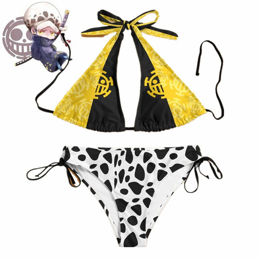 Anime Trafalgar Law Swimsuit Bikini Cosplay Costume Women Sexy Summer Swimwear Outfits Halloween Party Suit