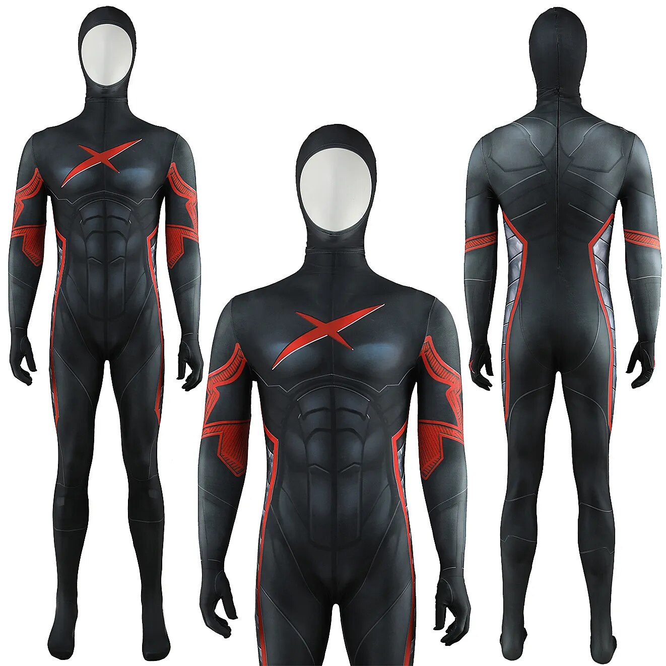 Anime X-Red Boys Teen Costume Cosplay Superhero Zentai Bodysuit Spandex Men Halloween Costume Adult Kids